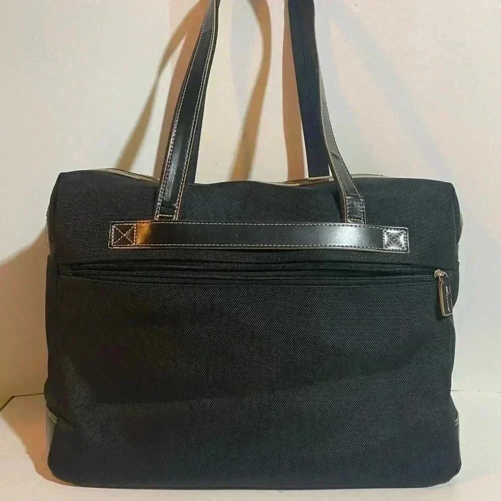 Jack Georges  unisex black canvas briefcase bag